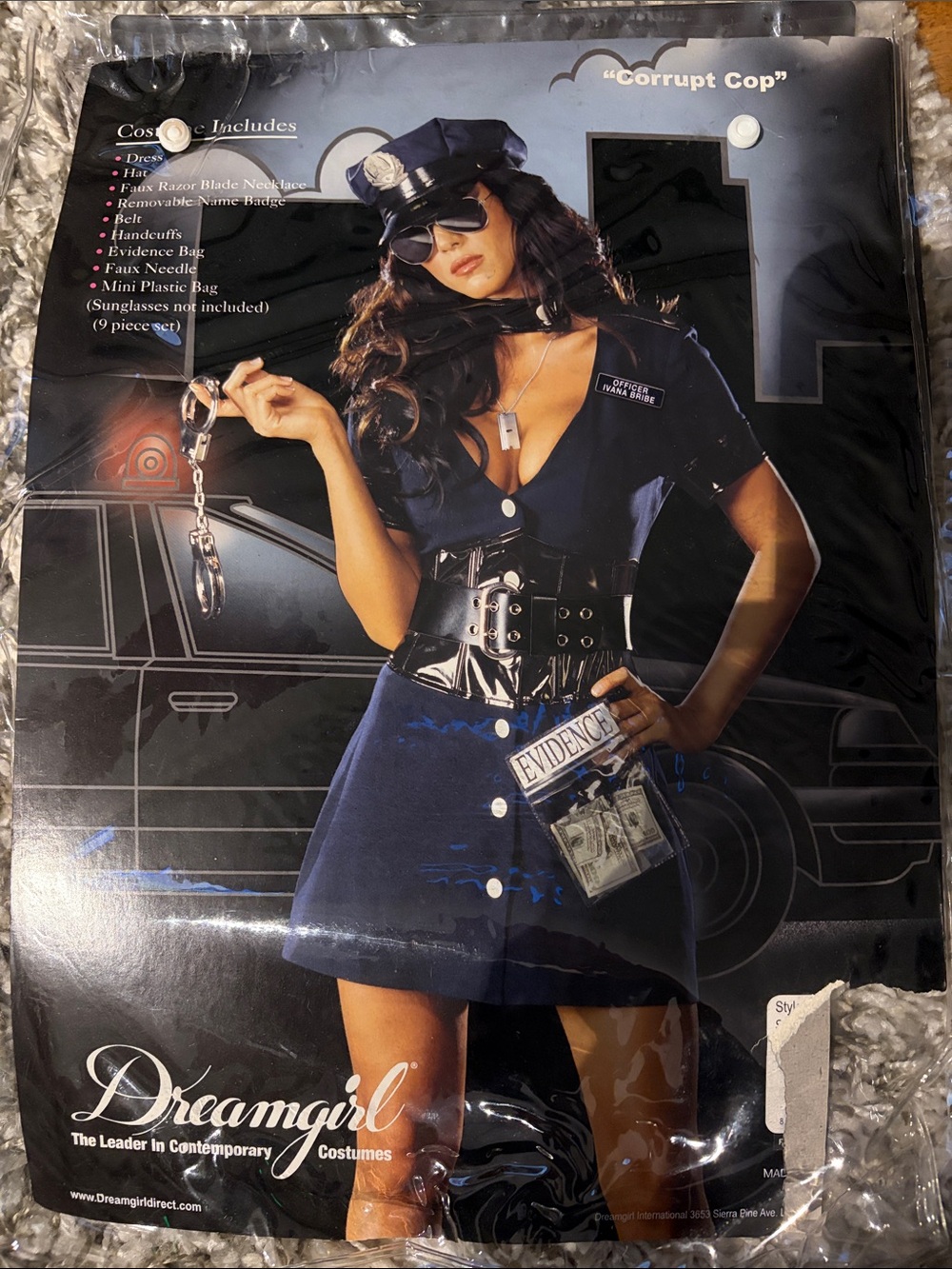 Dreamgirl Navy 'Corrupt Cop' Mini Dress Halloween Costume size Medium